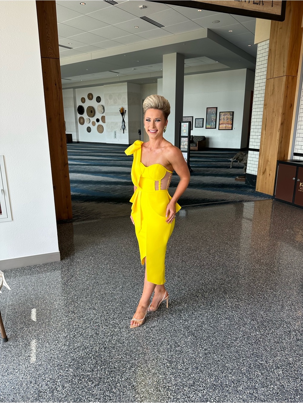 Yellow One-Shoulder Dress